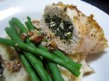 Walnut Crusted Chicken Stuffed w/ Spinach and Cottage Cheese