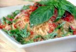 Fresh Tomato, Basil, and Garlic Sauce over Angel Hair Pasta 