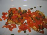 Pan Fried Halibut with Bruschetta Topping