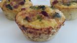 Ham, Cheese, Broccoli BREAKFAST MUFFIN quiche w/egg and rice crust