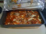 Sausage stuffed manicotti