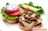 Turkey Burgers with Swiss and Garlic Mushrooms