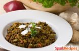 Middle Eastern Spinach Lentils with Yogurt