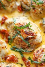 Chicken and spaghetti squash with sun dried tomato cream sauce