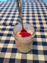 Rhubarb Apple Strawberry Oatmeal (overnight)