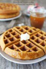 Brown butter Pumpkin whole wheat waffles