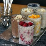 Cold oatmeal and yogurt jar