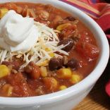 Cathy's Beef (Soy) Tortilla Soup w/tomatoes, chiles, corn and black beans