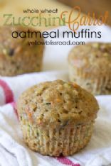 Zucchini Carrot Oatmeal Muffins