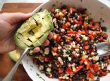 Black Bean Salad with Corn, Red Peppers, Avocado, and Lime-Cilantro Vinaigrette