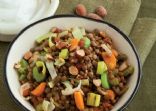 Warm Spiced Lentil Bowl (with yogurt and almonds)