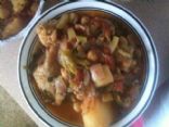 Stewed Chicken Thighs with Chickpeas, Greens & Vegetables