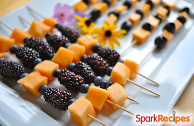 Orange & Black 'Halloween' Fruit Kabobs