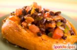 Cheesy Vegetarian Sweet Potato with Beans