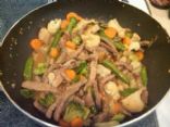 Quick sweet chili garlic teriyaki pork stir fry