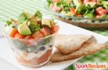 Layered Mexican Dip with Baked Lime Chips