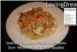 Seafood Combo With Mushrooms Sauteed over Whole Grain Pasta