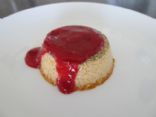 Vanilla Bean and Agave Baked Custards with Raspberry Maple Sauce