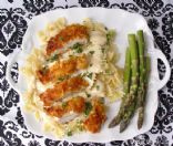 Crispy Chicken with Creamy Italian Sauce and Bowtie Pasta