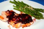 Blackcurrant Salmon fillet with Garlic-Sesame seed Asparagus