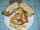 Low Calorie Grilled Burger and Fries