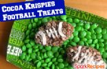 Chocolate Peanut Butter Footballs (Cocoa Rice Krispie Treats)