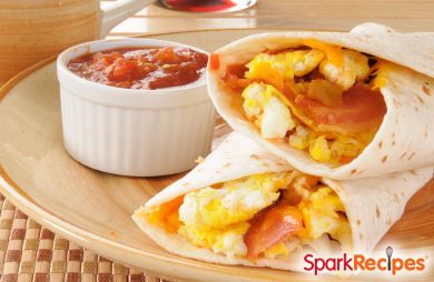 Turkey Bacon Breakfast Burritos 