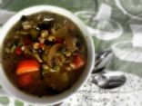 hearty mushroom farro soup