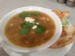 Lite Posole Pollo (Tomatillo, Chicken, and Hominy Soup)