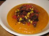 Butternut Ginger Soup with Salsa garnish