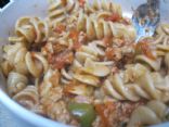 Turkey Sausage Tomato Sauce with Rotini 