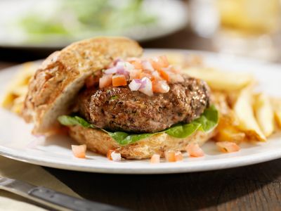 Mushroom-N-Onion Stuffed Burger