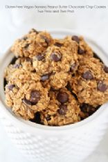 Gluten-Free Vegan Banana Peanut Butter Chocolate Chip (raisin) Cookies