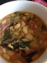 White Beans with Smoked Turkey & Swiss Chard