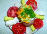Susie's Advocado,Cheese Grated Veggies and Chicken Spuddle 