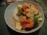 Tofu and Vegetable Thai Green Curry with Rice