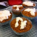 Pumpkin Cranberry Bread Muffins with Creamy Icing