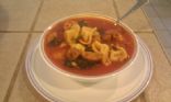 Chicken sausage and cheese tortellini soup