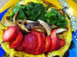 Shiitake Mushroom, Spinach and Strawberry Omelet