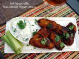 Hot Wings with Blue Cheese Yogurt Sauce