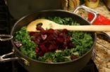 Steamed golden beets and kale