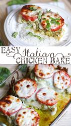 Italian chicken (tomato, pesto and mozzarella cheese)