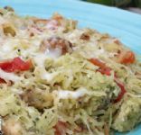 Spaghetti Squash with Chicken and Pesto