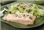 Caesar Salad Poached Salmon