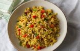 Brown Rice Pilaf with Toasted Almonds and Red Bell Peppers