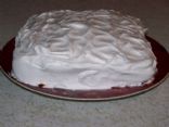 Small white cake with Fluffy White Frosting