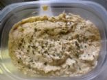 Homemade garlic hummus