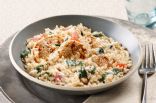 Creamy rice, chicken and spinach dinner