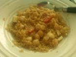 Garlic and Olive Oil Couscous w/Garbanzos and Tomatoes