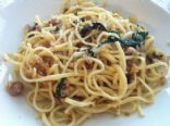 Linguine Fine with Garlic Pork Sausage and Spinach